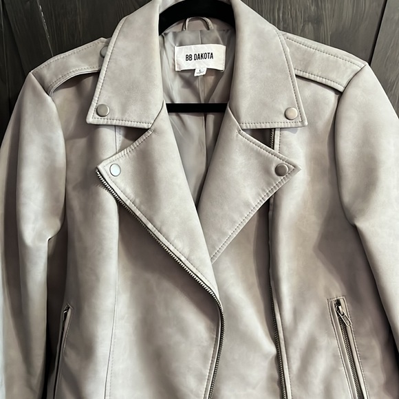 Faux Leather Jacket Grey L - Picture 6 of 8